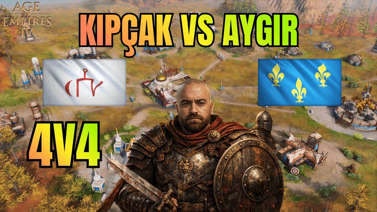 Kıp&ccedil;ak Atlıları Sahneye &Ccedil;ıktı! ⚔️ 4v4 Fransız vs Altın Orda &ndash; Age of Empires 4 T&uuml;rk&ccedil;e