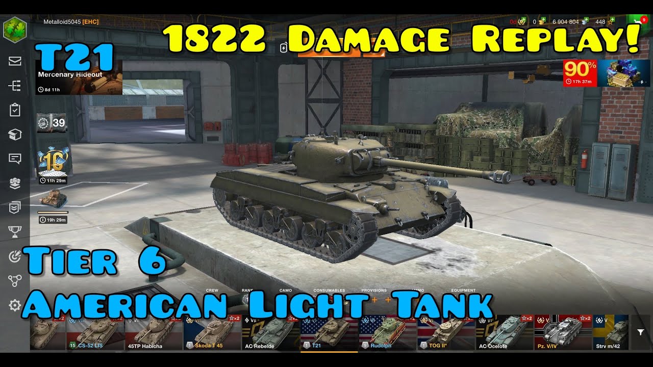 T21 American Light Tank 1800 Damage Battle!