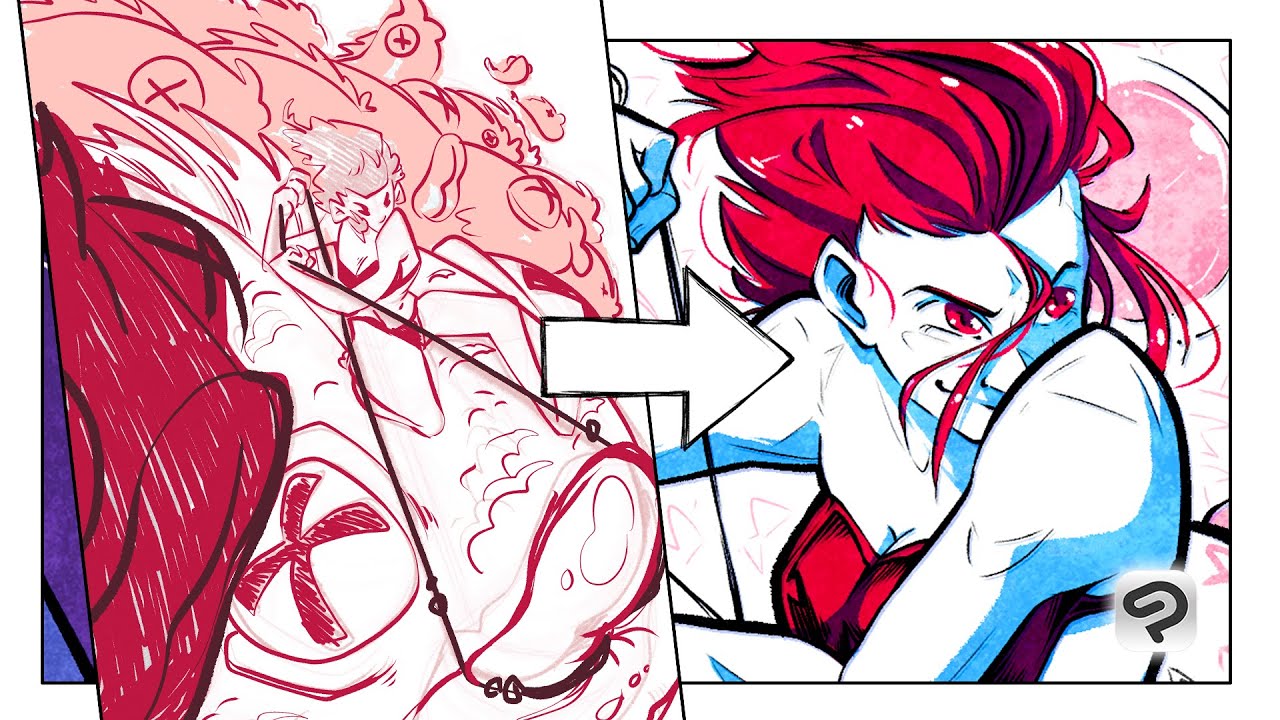 TERMINANDO EL DIBUJO DE OTRO ARTISTA 🎨 Art Challenge ft. Clip Studio Paint