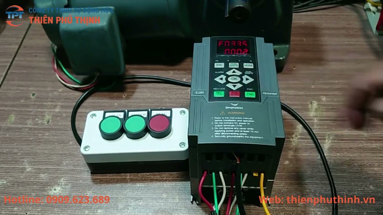 Hướng dẫn cài đặt chạy bằng nút nhấn biến tần Simphoenix E280 - Thiên Phú Thịnh
