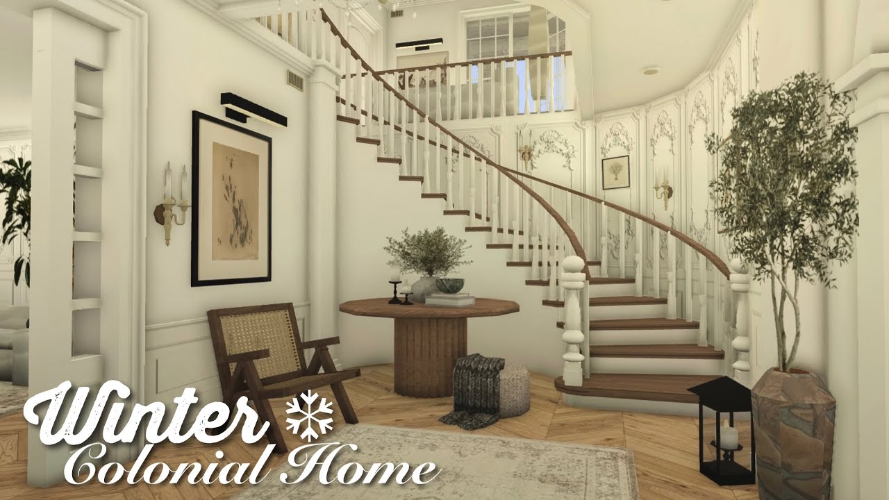 Bloxburg: Winter French Colonial Home | Speedbuild | Roblox Bloxburg | Part 2