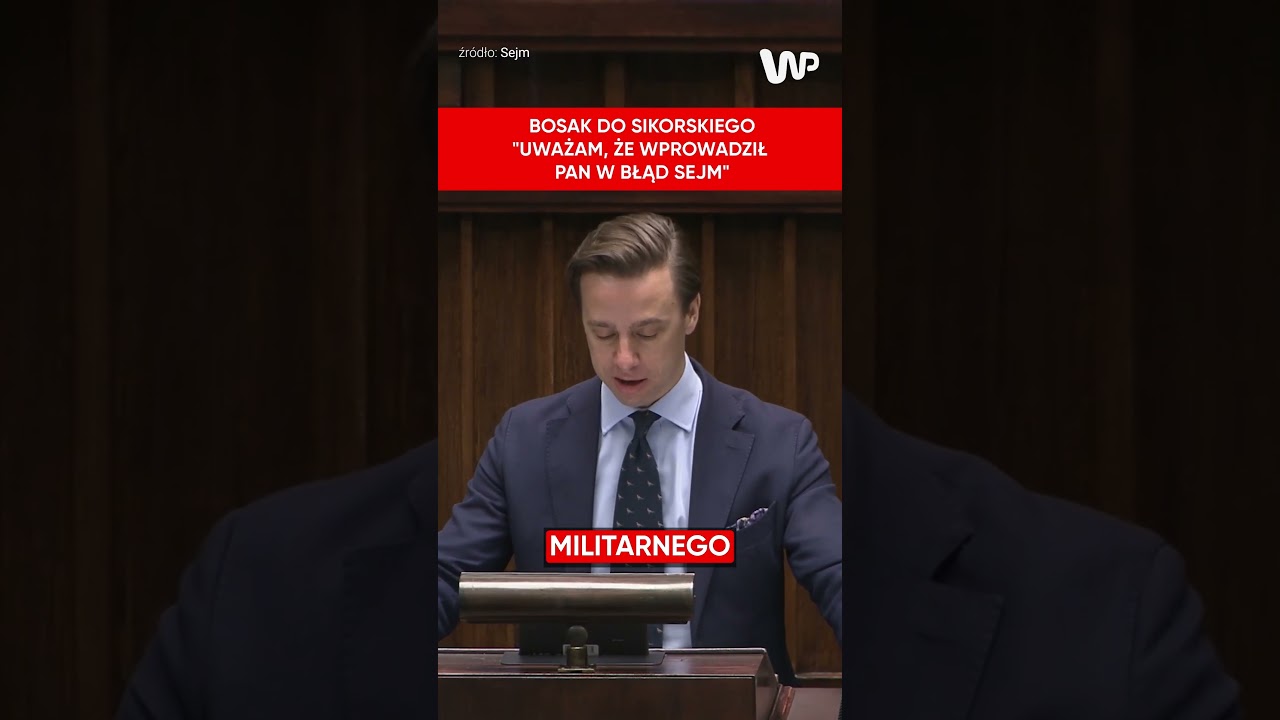 Bosak po expose Sikorskiego: Uważam, że wprowadził pan w błąd Sejm #sejm #polityka #bosak