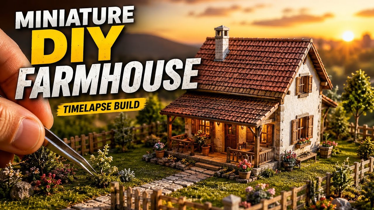 Building a Miniature DIY Farmhouse from Scratch 🏡 | Hyper-Realistic Construction Timelapse