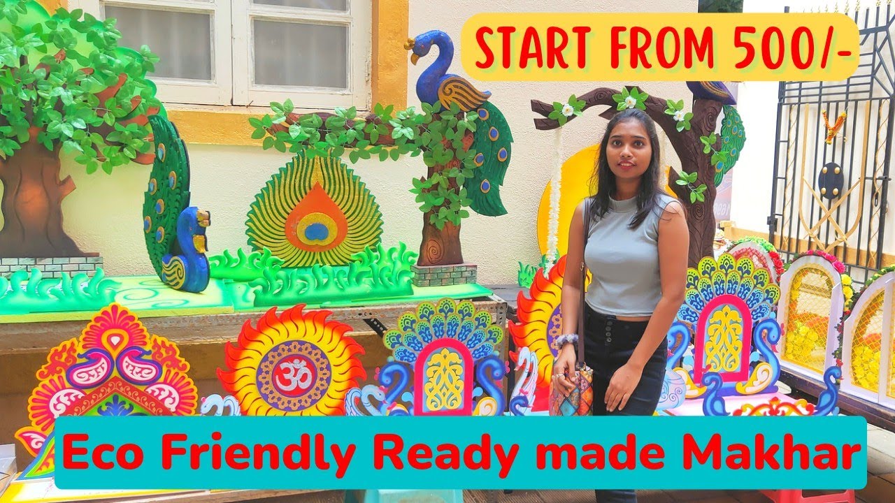 Eco friendly Ganpati Makhar | Ganpati Makhar Dadar Market Mumbai | Ganpati decoration in Mumbai