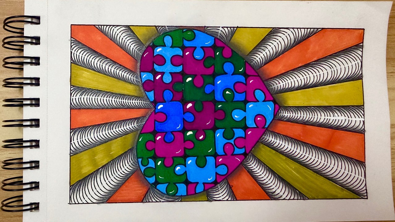 Relaxing Herat Pattern Drawing for Stress Relief | Valentine Theme Art | Zentangle Art