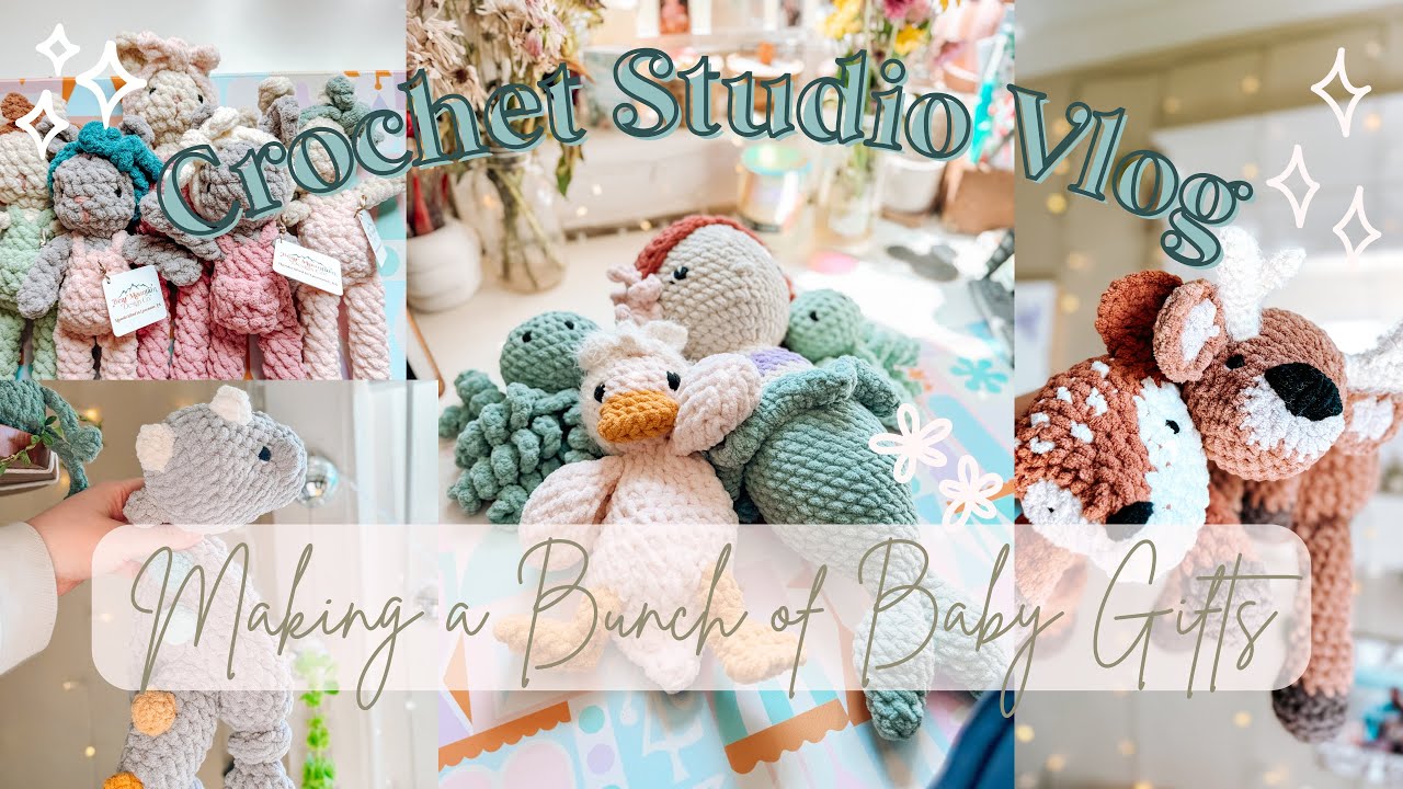Crochet studio vlog | Crocheting a Bunch of Baby Gifts!