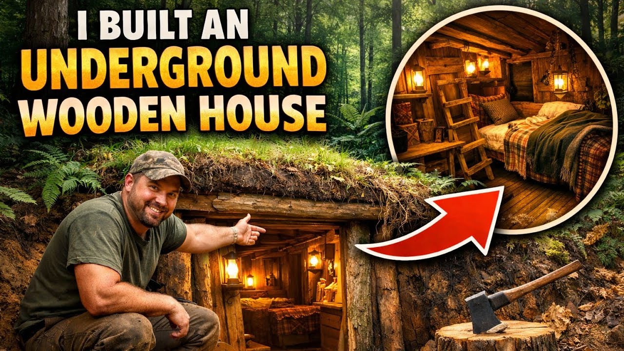 Building a Secret Underground House in the Forest 🌲🪵