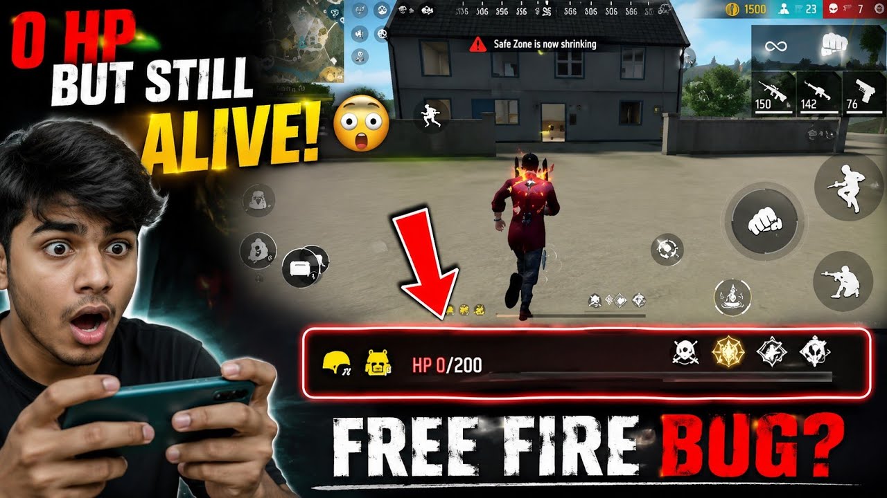 Free Fire Bug? I Was ALIVE At 0 HP! 😱