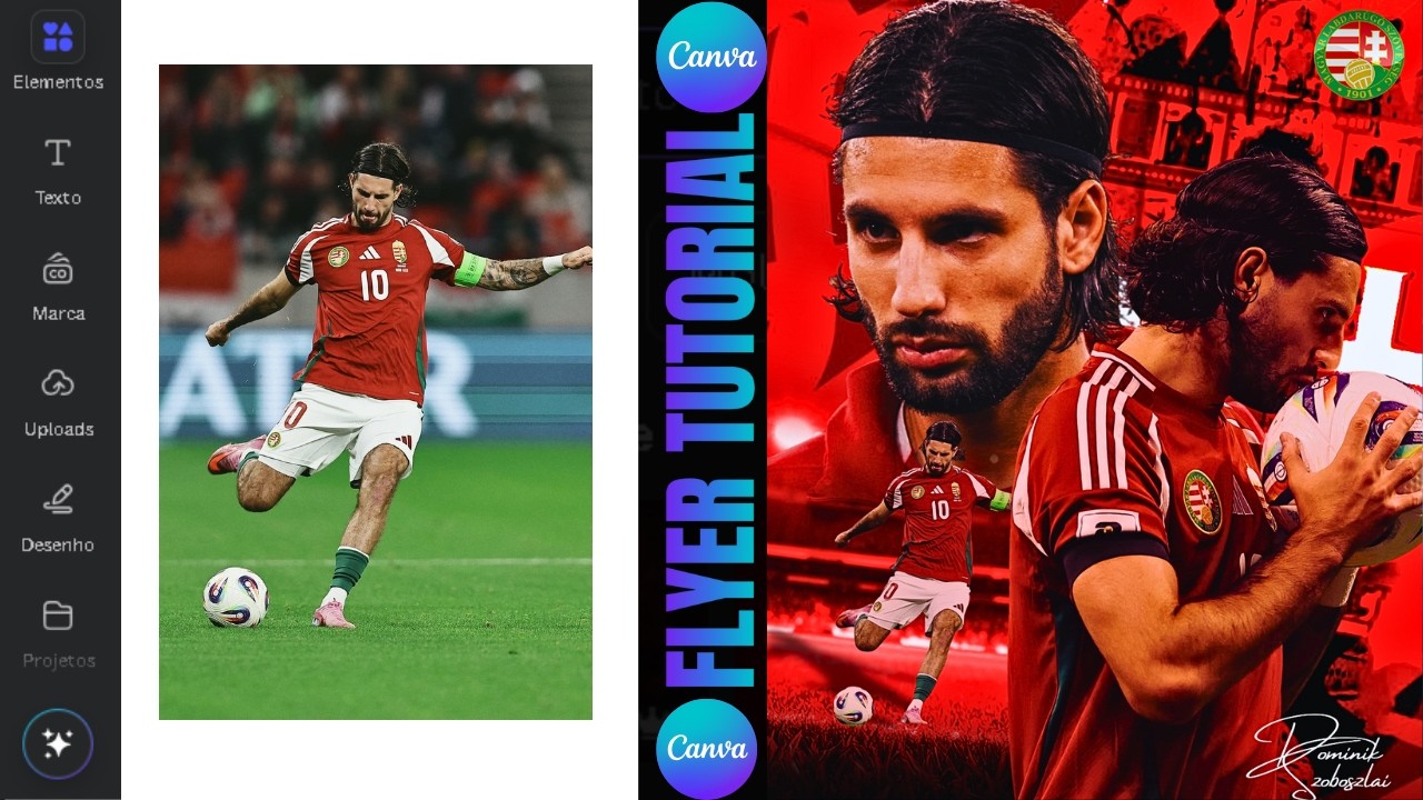 como criar uma arte Esportiva de Futebol no Canva | passo a passo para iniciantes