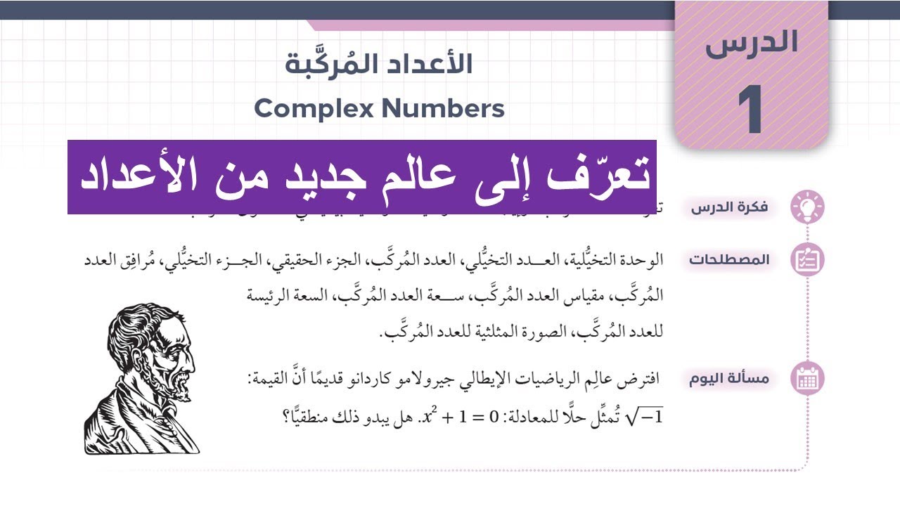 40 ) الأعداد المركبة     - توجيهي المسار الأكاديمي