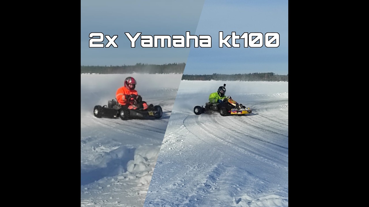 Ensimmäinen ajopäivä. Jääkartingia yamaha kt100