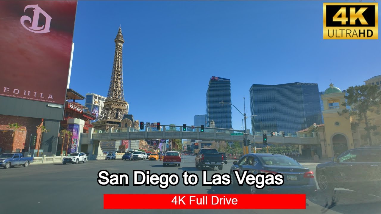 San Diego to Las Vegas Complete Scenic Drive 4K California to Nevada