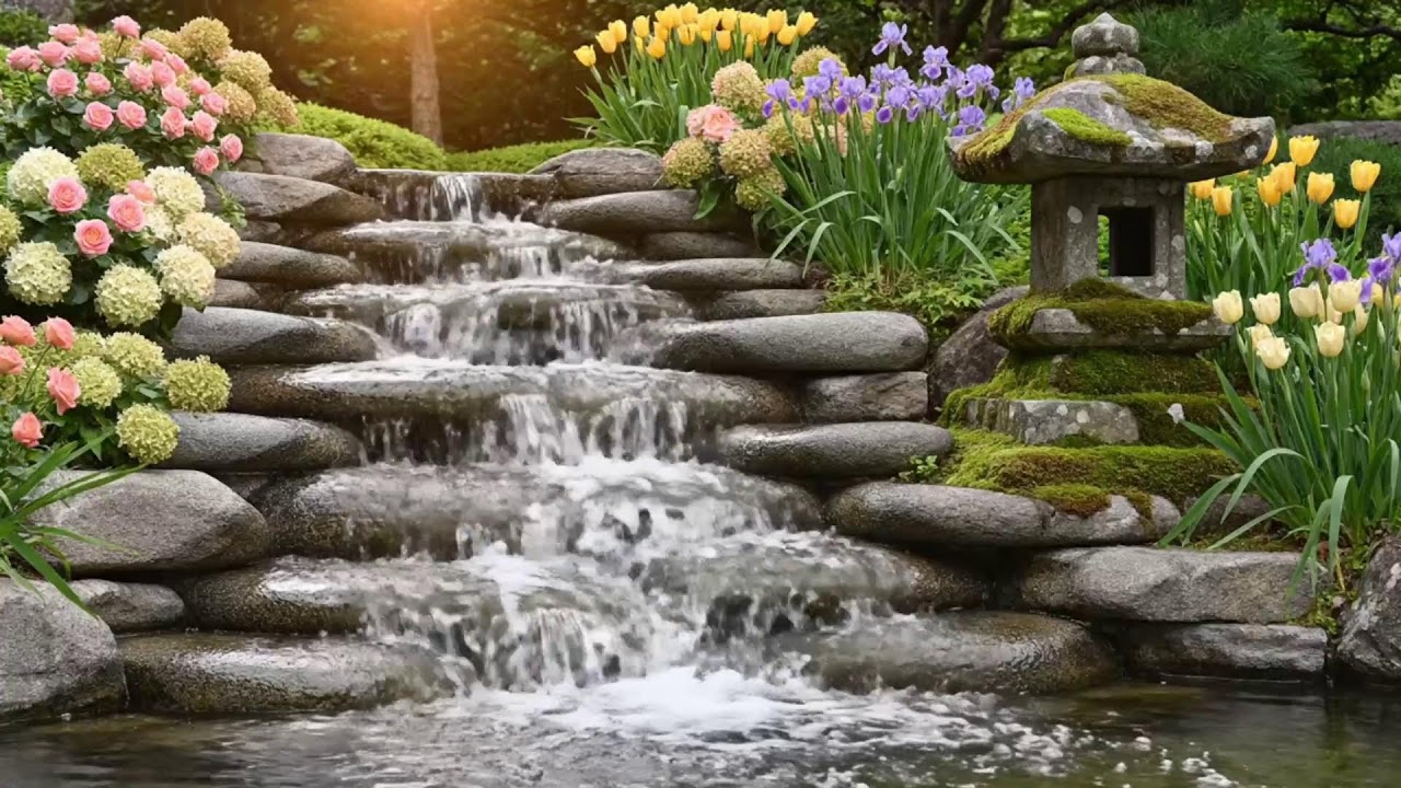 💧🌊 Gentle Waterfall ASMR 🎹 with Piano Music 😌 for Relaxation & Focus 🧘‍♂️✨🌿