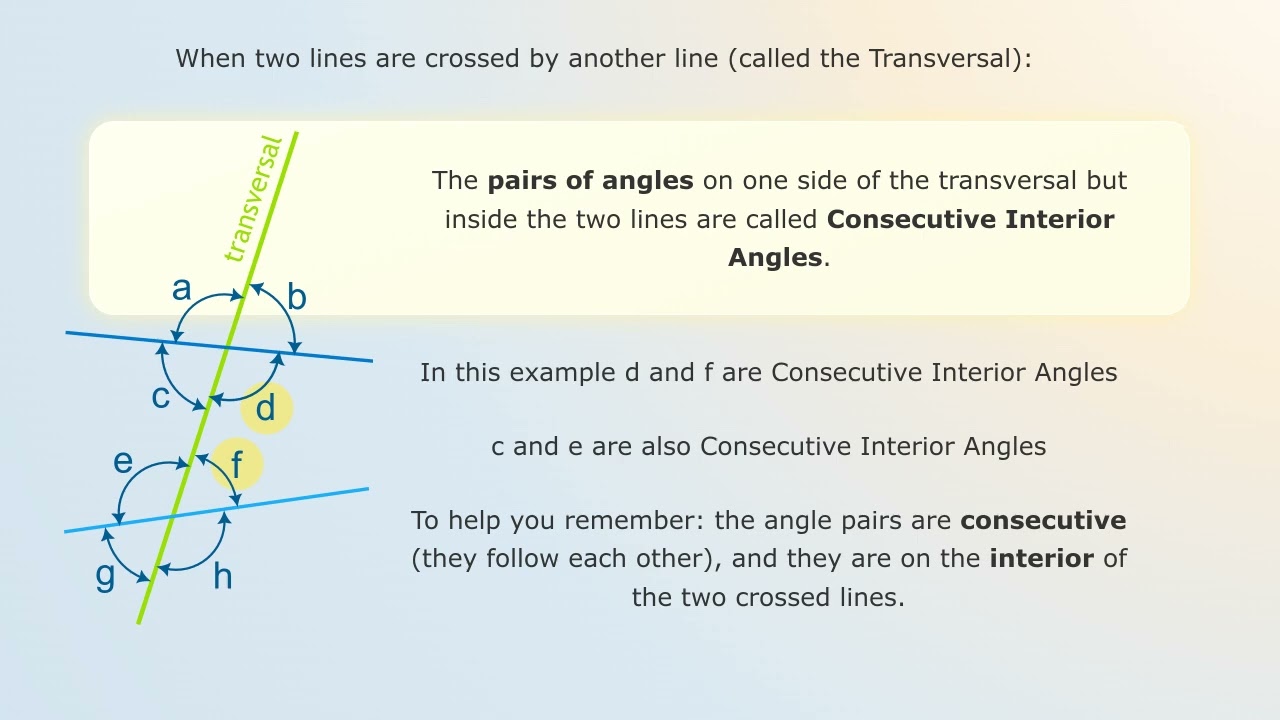 What are Consecutive Interior Angles? | Math is Fun