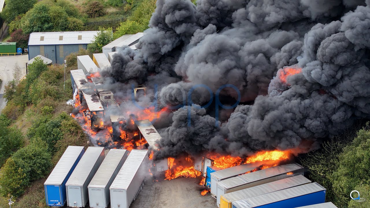 Major Blaze Engulfs HGV Trailers in Bradford