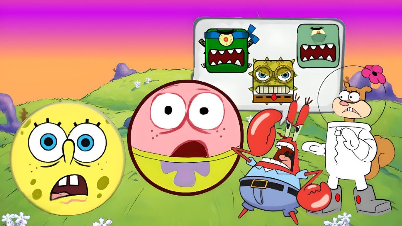 SpongeBob Animated All Bosses in Red Ball 4 (Remastered 2024)