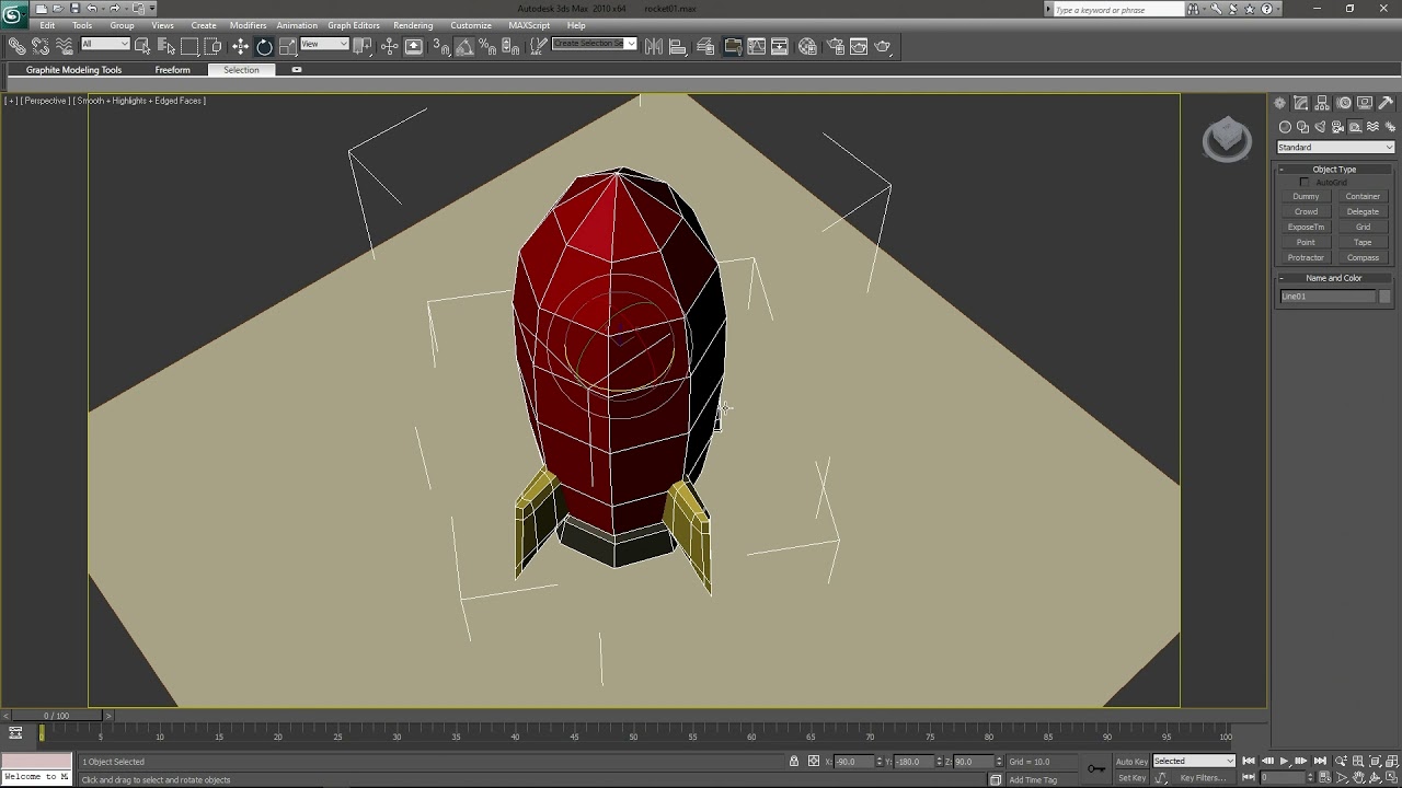 3DS MAX | Lowpoly 3D Modeling | Space Rocket