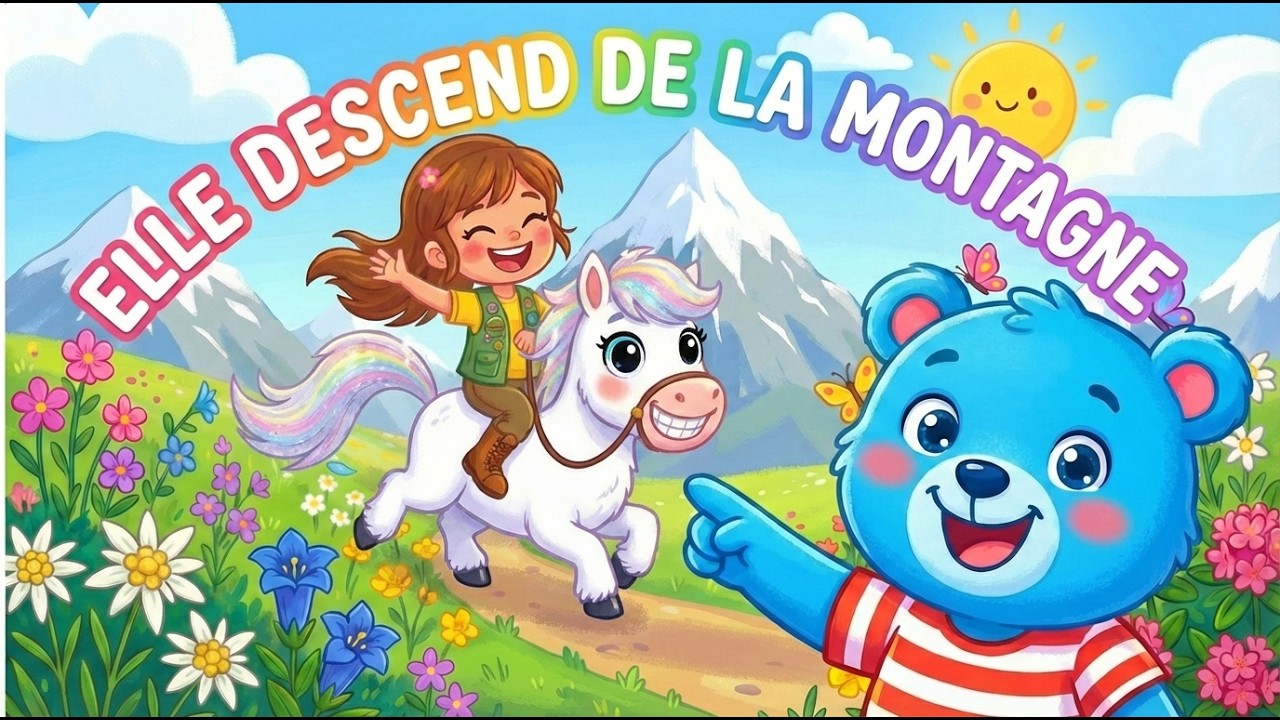 Elle descend de la montagne à cheval (chanson version drôle) - Comptine pour enfant