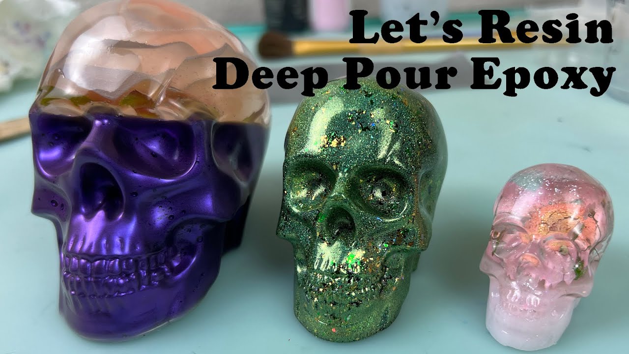 Пробую эпоксидную смолу для глубокой заливки от LET'S RESIN, используя формы в виде черепов!