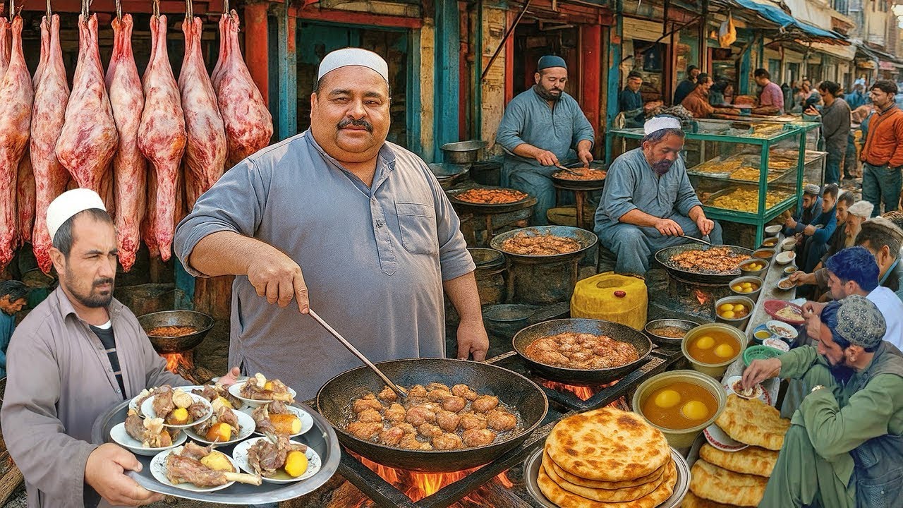 Breakfast in Afghanistan | Traditional Cheap Morning Street food |  Liver Fry | Taliban regime