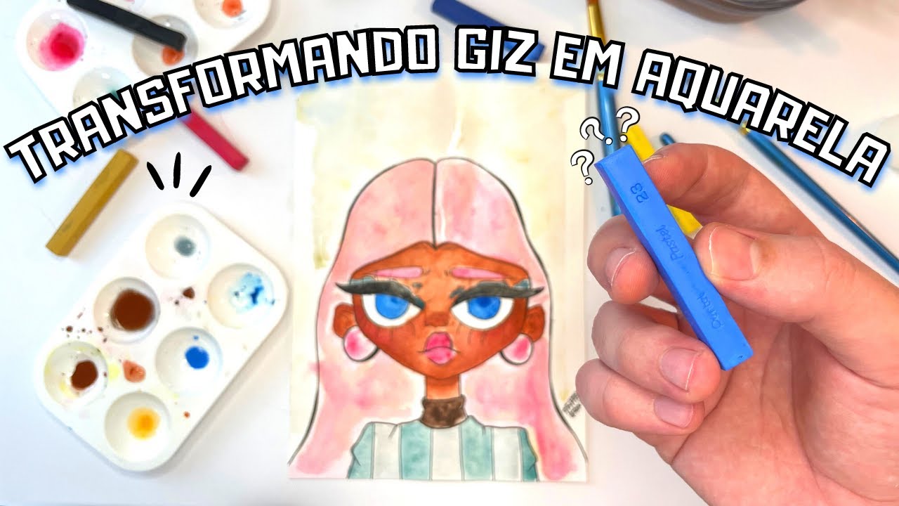TRANSFORMANDO GIZ PASTEL SECO EM AQUARELA - COMO ISSO?