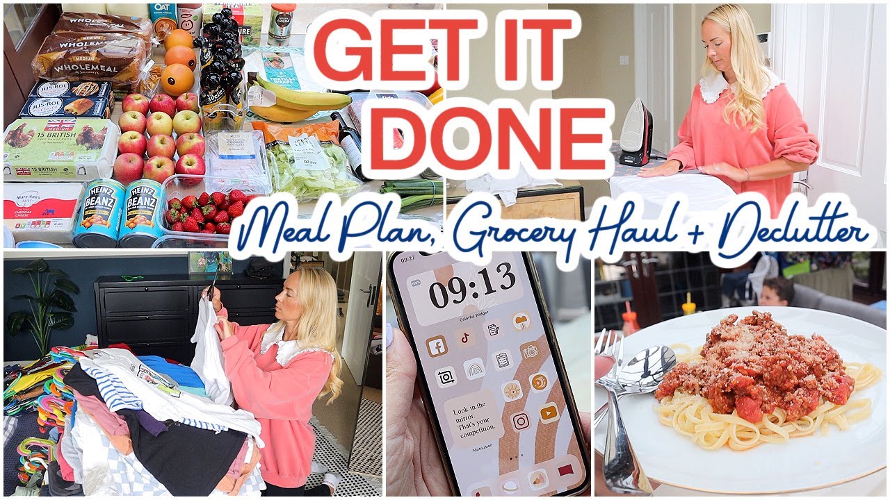GET IT ALL DONE | meal plan, grocery haul, unpacking, cleaning, decluttering, cooking + more!