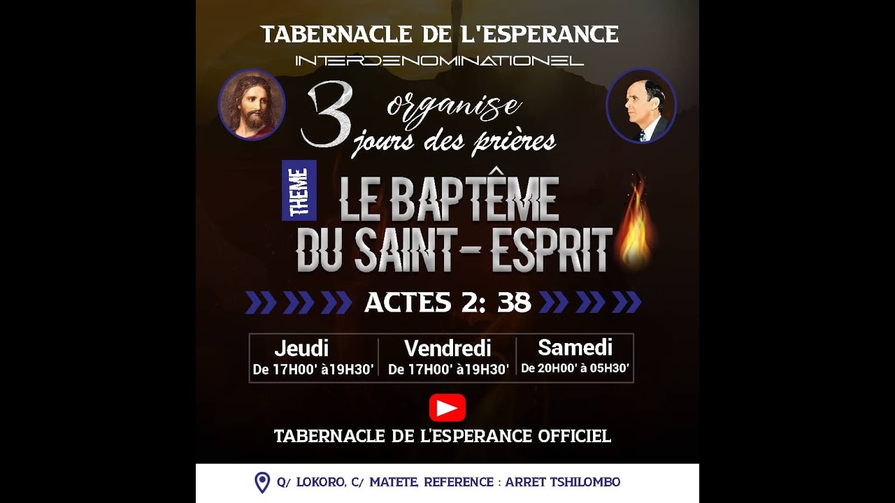 3ème Jour |  Réunion de Prières | LE BAPTEME DU SAINT-ESPRIT