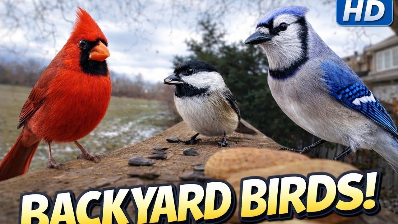 Backyard Feeder Showdown: Chickadee vs Blue Jay vs Cardinal HD 