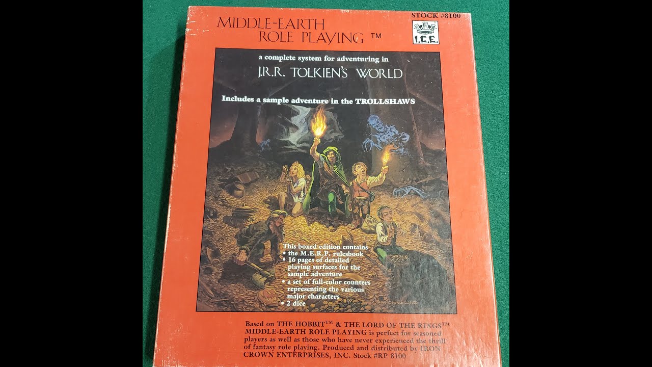 ICE MERPG: LOTR Middle Earth Role Playing Game Boxset Iron Crown Enterprises