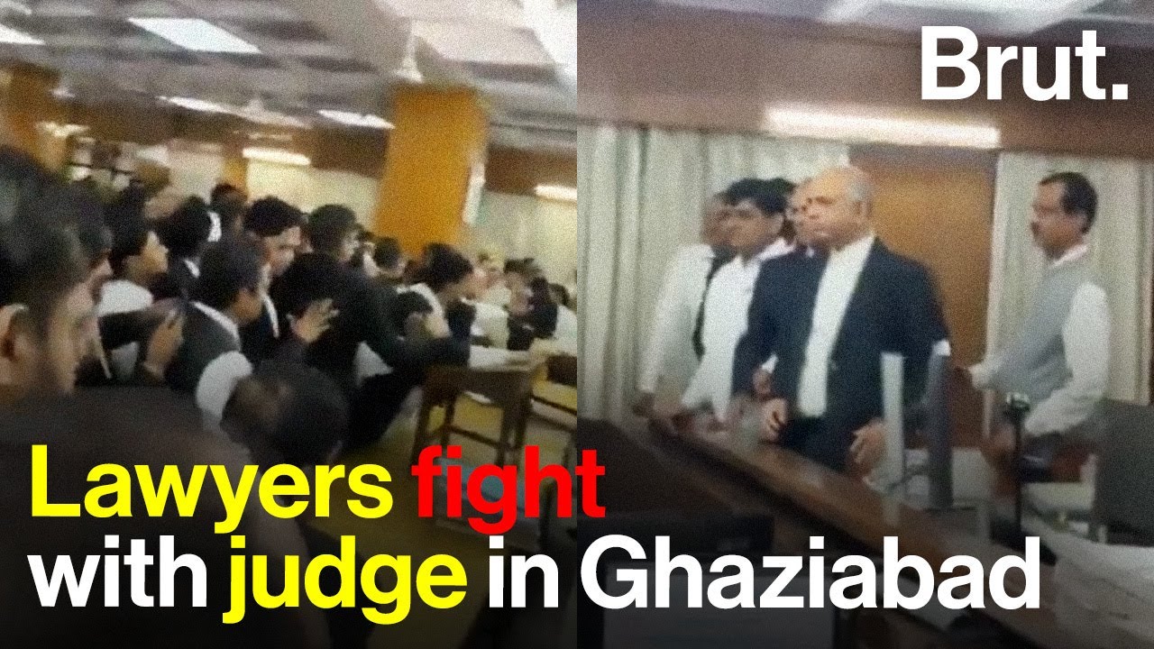 Lawyers fight with judge in Ghaziabad