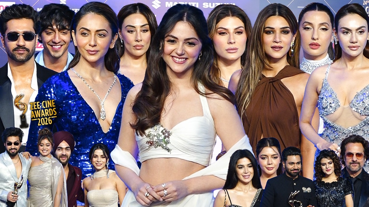 Celebrities Arrive At 24th Zee Cine Awards 2026 | Rakul,Kriti Sanon,Aneet Padda,Ahaan Panday,Nora