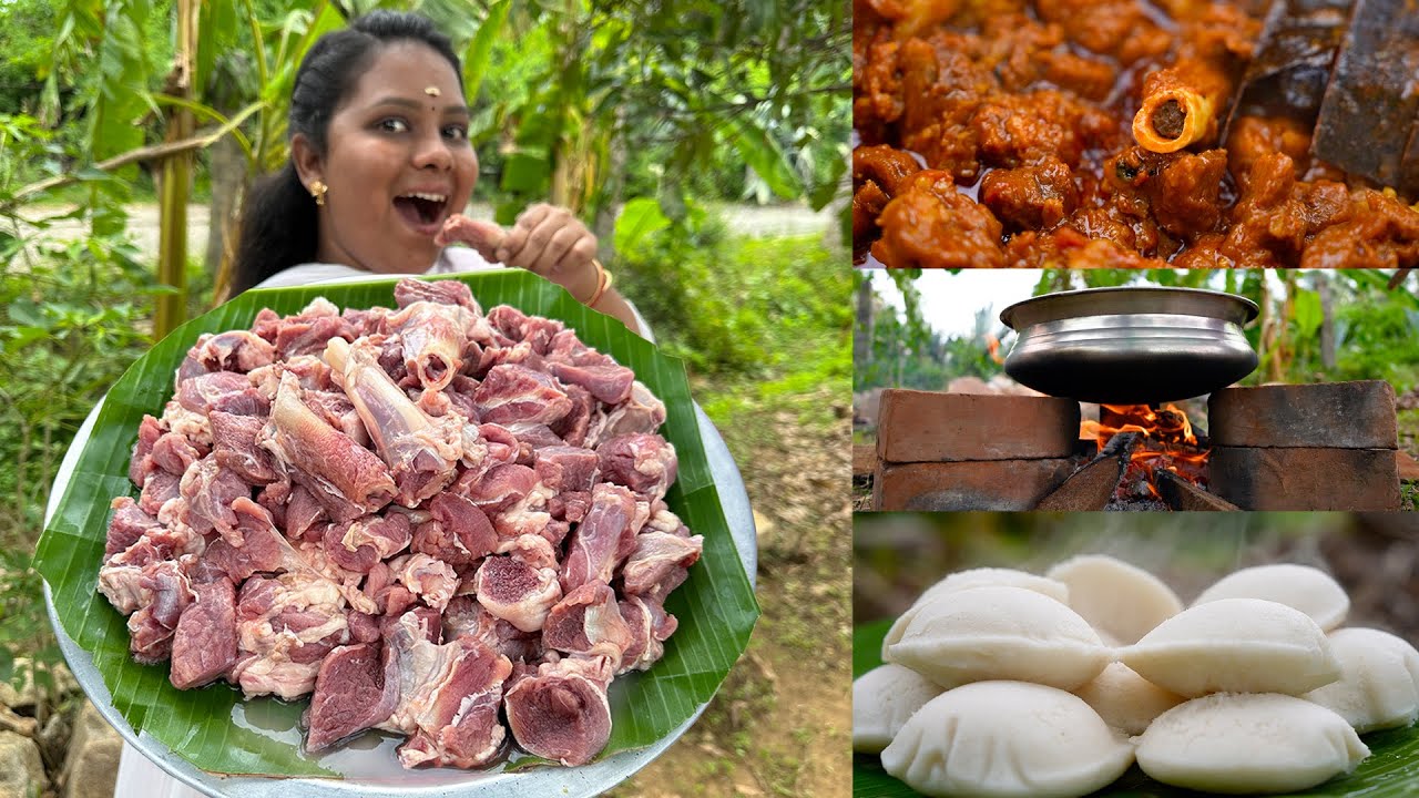 CHETTINAD MUTTON CURRY | செட்டிநாடு மட்டன் கறி செய்முறை | Village Mutton Curry With Idly