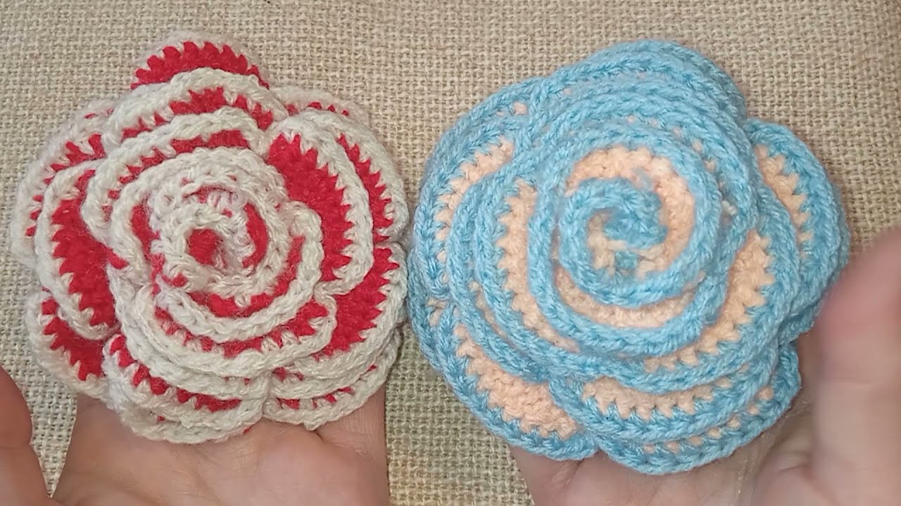 Вяжем розу. Очень просто. МК.