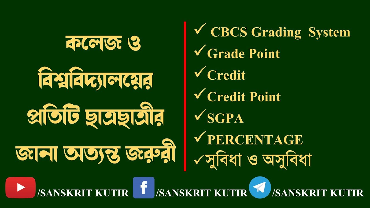 CBCS Grading System | Grade Point | Credit | SGPA | Percentage | Srimanta Bhadra
