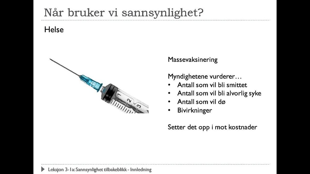 S1 - #3-1a - Sannsynlighet tilbakeblikk - Innledning