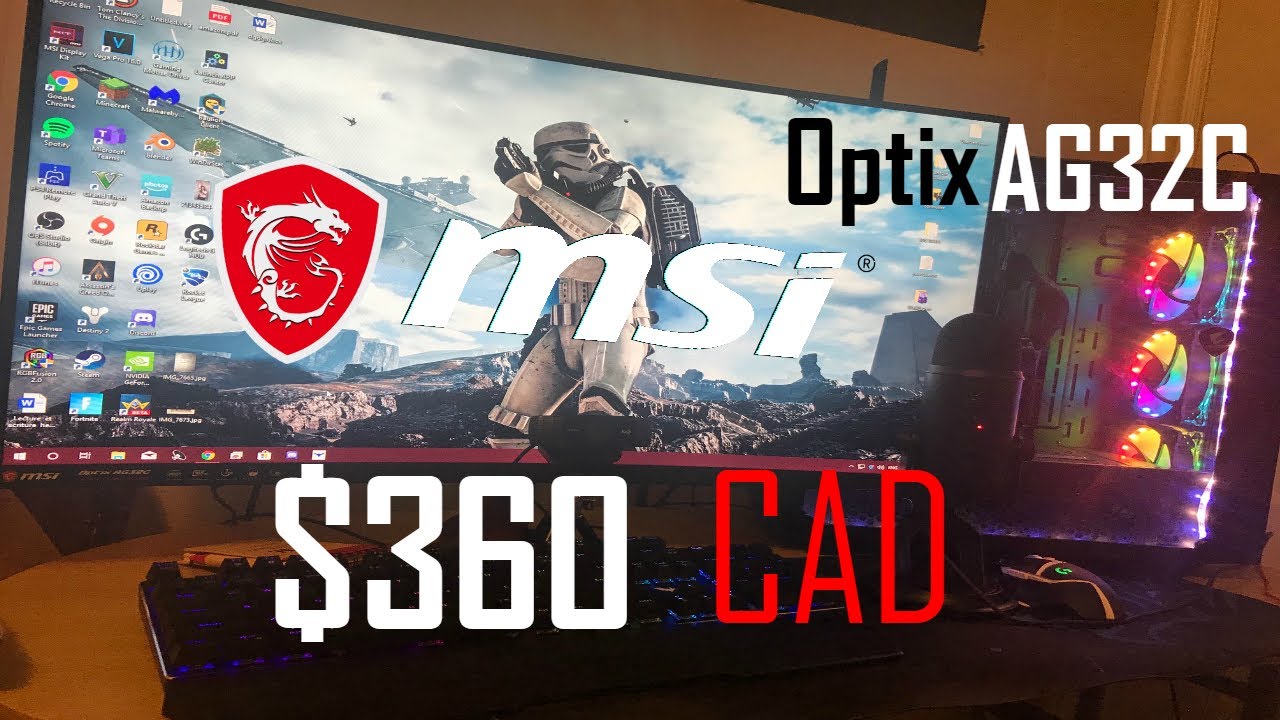 Изогнутый игровой монитор MSI Optix AG32C 165 Гц | Презентация 2020 года