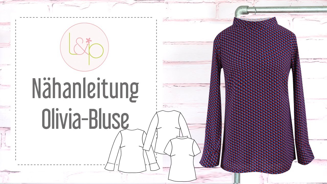 Nähanleitung lillesol Olivia-Bluse - ein Bluse mit Stehkragen oder Uboot-Ausschnitt nähen