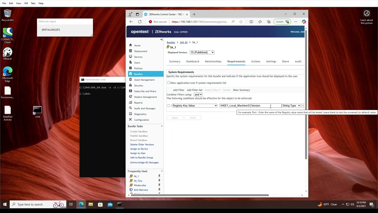 Upgrade ZENworks (ZCM) Agent using a bundle - Part 2