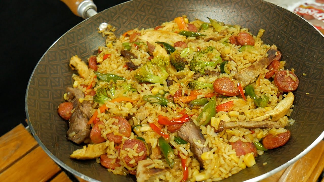 Arroz al wok (Cómo preparar arroz al wok) recetas con arroz