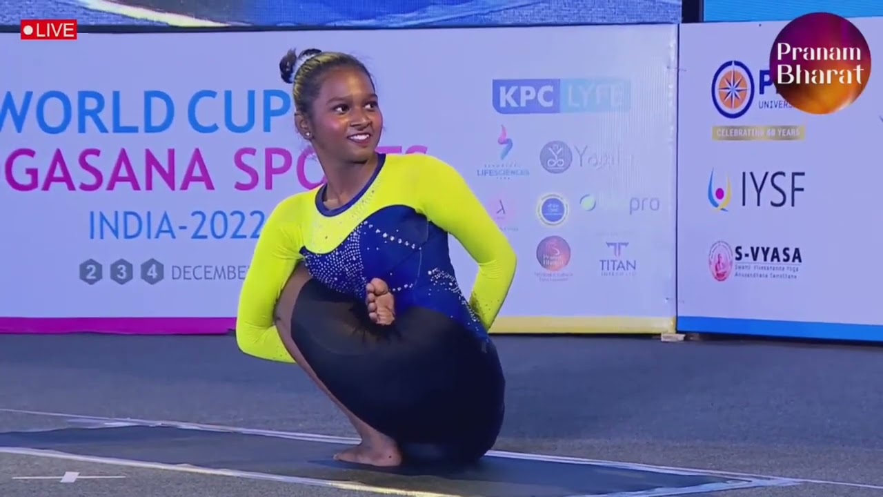WORLD CUP OF YOGASANA INDIA 2022 representing INDIA Harini Kannan won1st place in under 14 ❤️‍🔥