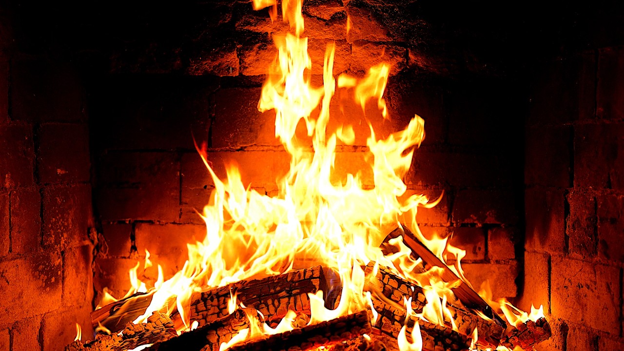 Cozy Fireplace 4K (12 HOURS). Fireplace with Crackling Fire Sounds. Fireplace Ambience
