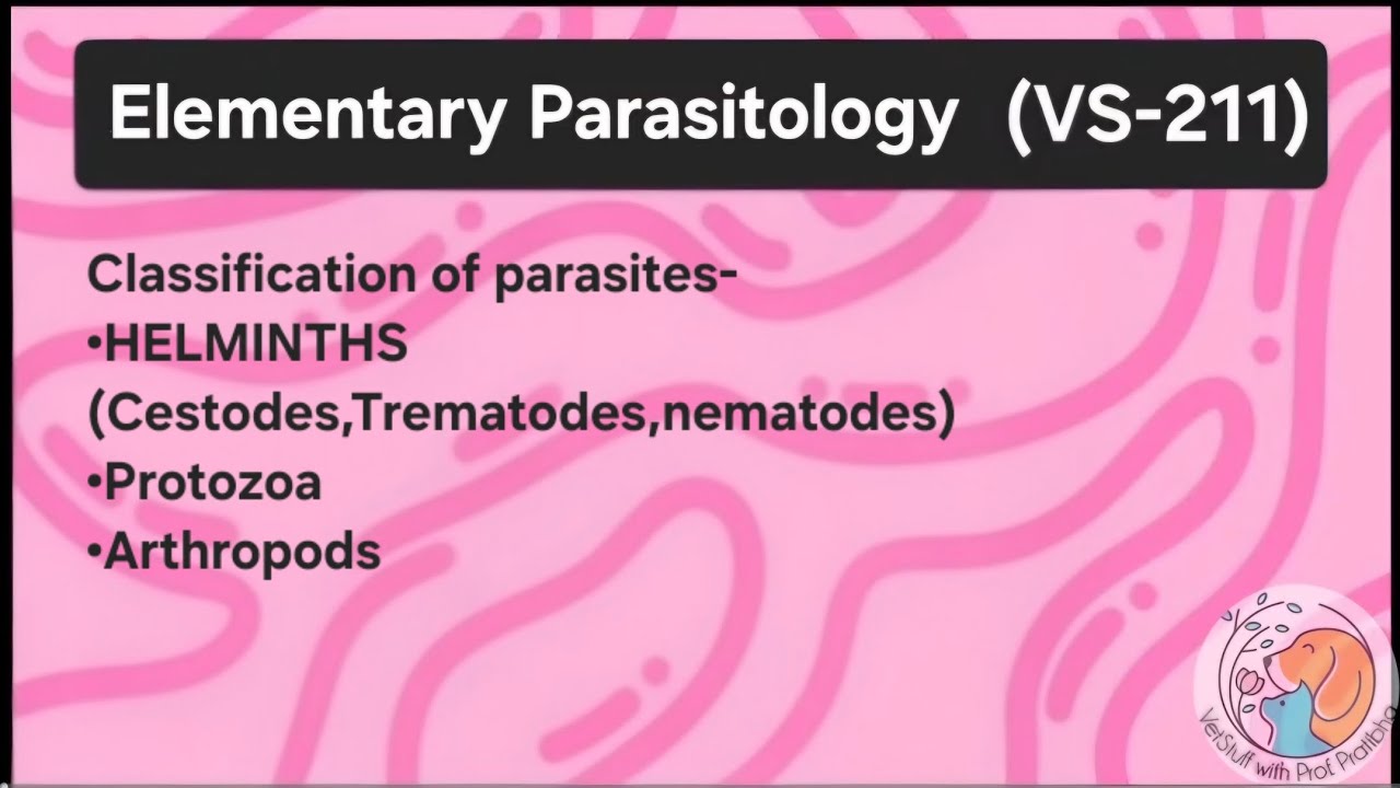 Classification of parasites - nematodes, cestodes, trematodes, arthropods, protozoa (B.sc/M.Sc/Vet)