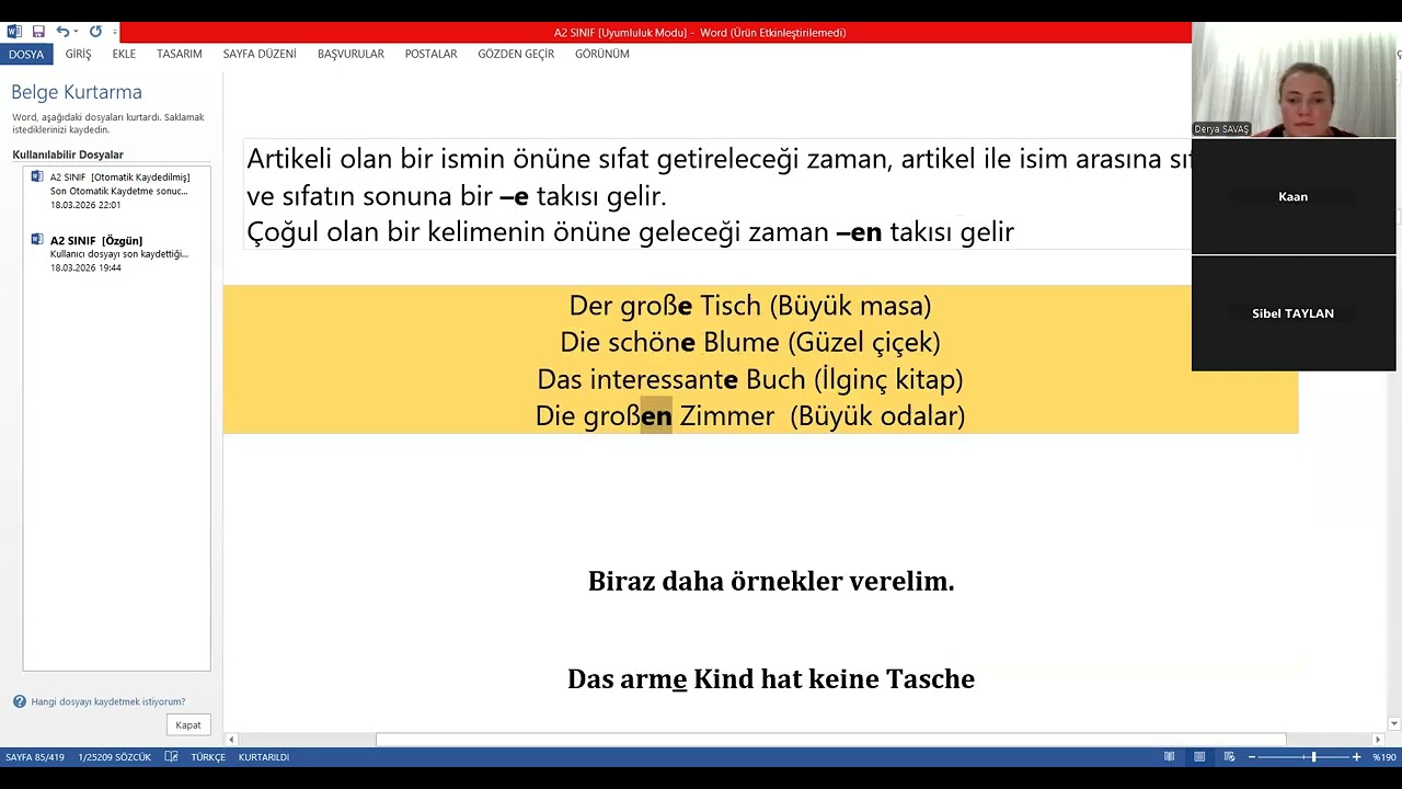 Almanca A2_17 Sıfat Tamlamaları