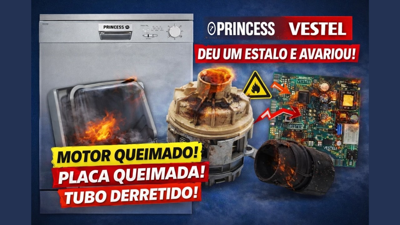 Um estalo que custou caro! Reparação completa máquina de lavar louça Princess