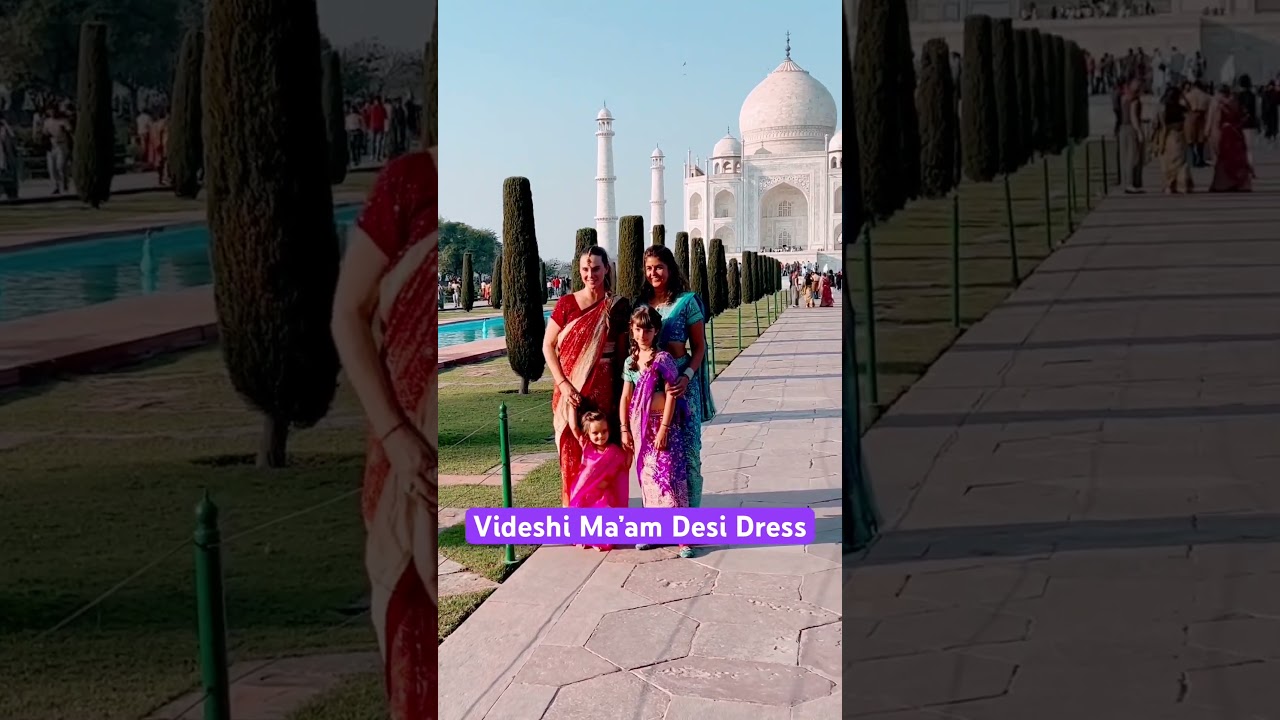 Videshi Ma&rsquo;am Desi Dress #shorts #youtubeshorts #desigirlsreaction #viralshorts #travel #snext