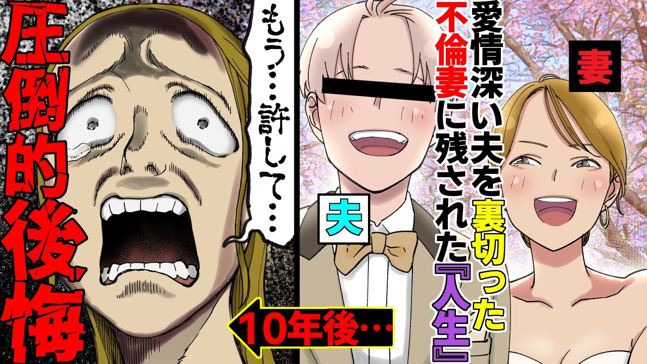 【漫画】不倫して夫を裏切った妻が〝ノイローゼ〟に→毎日のように夫から〇〇された妻は限界に達して…