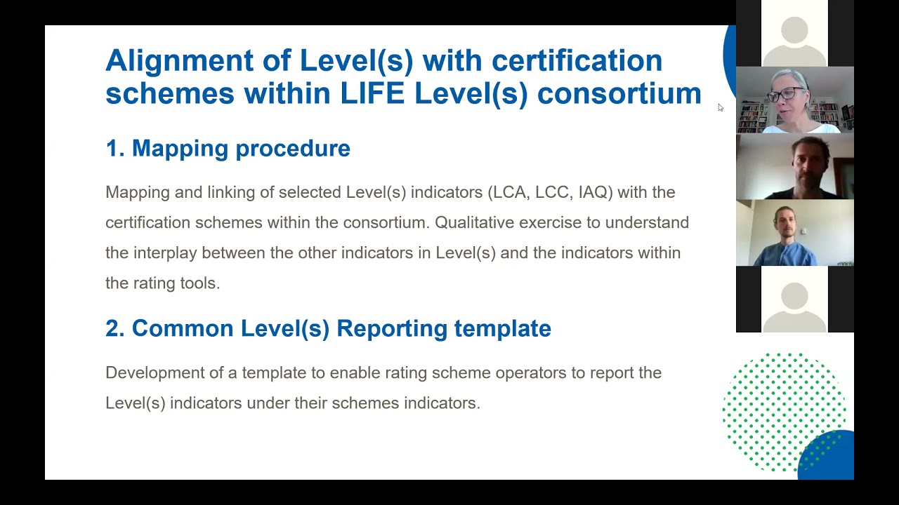 Life Level(s) “Interactive Briefing- Alignment of Level(s) and national certification schemes”
