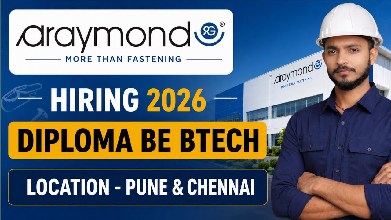 ARaymond India Recruitment 2026 | Diploma & BE/BTech | Freshers | Pune & Chennai
