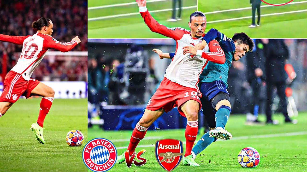 Leroy Sane vs Arsenal Champions League Quarter Finals
