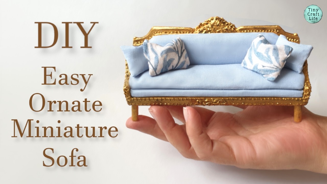 You Can CHANGE The UPHOLSTERY ~EASY Dollhouse Couch ~ #MiniatureCouch #MiniatureSofa